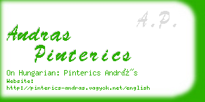 andras pinterics business card